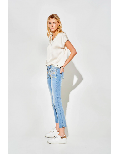 MET - JEANS CON APPLICAZIONI GIOIELLO...